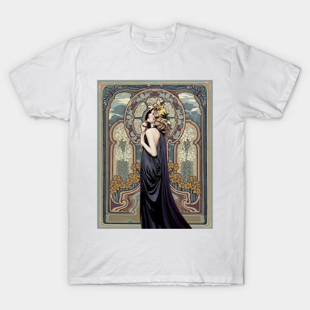 In Deep Thought Vintage 1890 Print T-Shirt by posterbobs